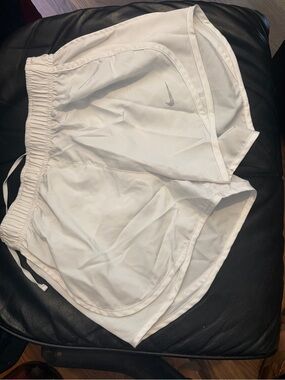 Nike Women's White Athletic Running Shorts with Swoosh